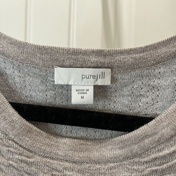 PureJill J. Jill Tan Textured Long Sleeve Pullover Top Sweater Tunic Pockets M - Picture 5 of 12